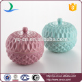 Embossed Beautiful Ceramic Container With Lid For Home